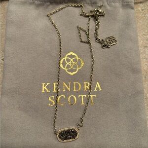 Kendra Scott Gold Necklace with Dark Pendant